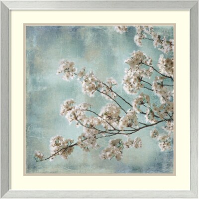 Amanti Art Aqua Blossoms I Framed Art Print by John Seba, 25.88H x 25.88W
