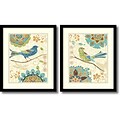 Amanti Art Eastern Tales Birds - Set of 2 Framed Art Print by Daphne Brissonnet, 19.13H x 16.13W