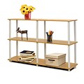 Furinno® Particle Board & PVC Tube Turn-N-Tube 3-Tier Double Size Storage Display Rack Beech/White
