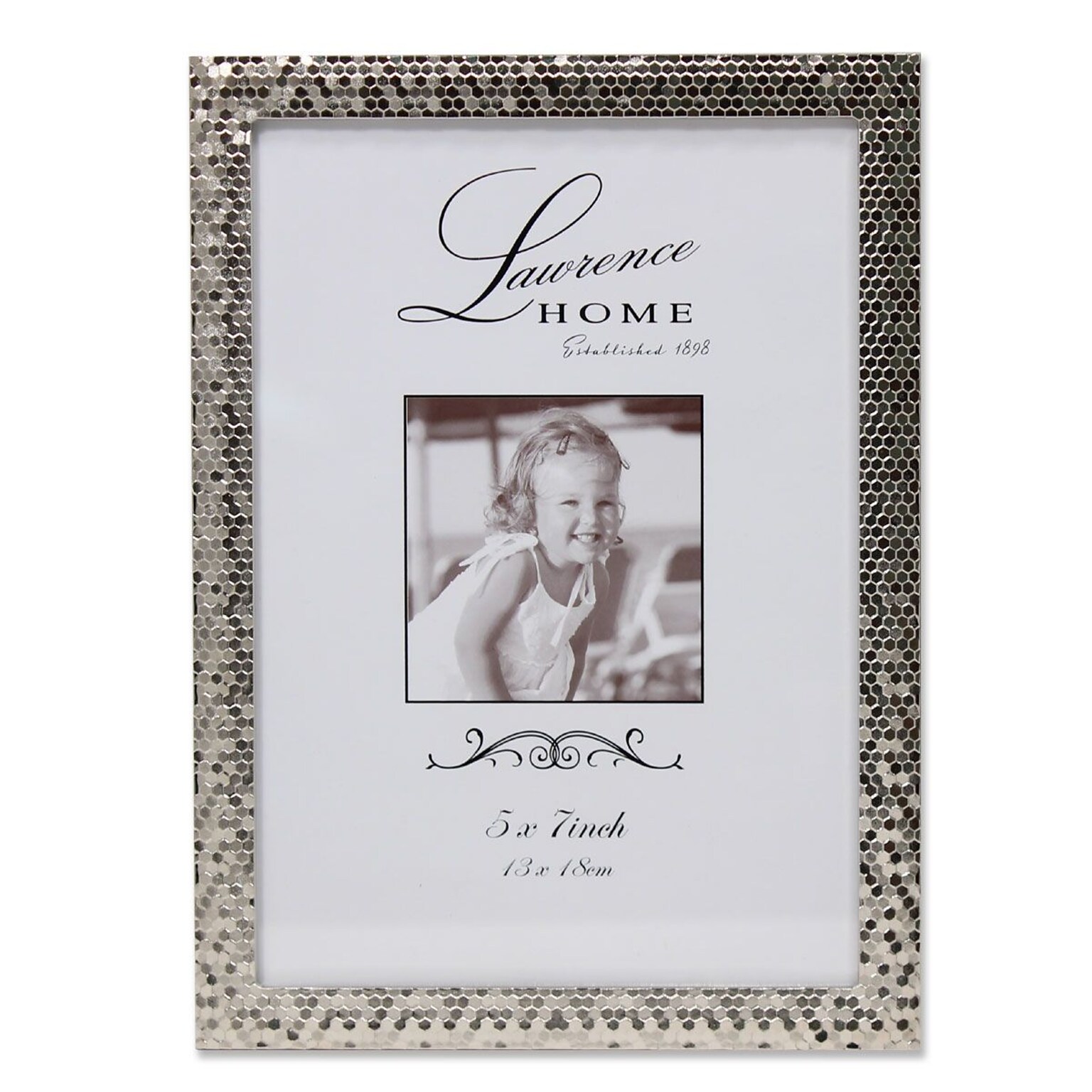 Lawrence Frames 710857 Shimmer Silver Metal 7.52 x 5.55 Picture Frame