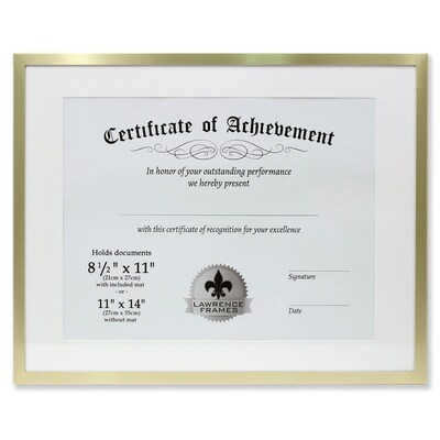 Lawrence Frames 240211 Gold Aluminum 14.25 x 11.25 Document Frame