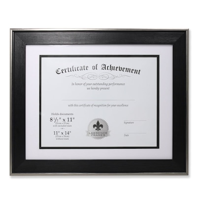 Lawrence Document Picture Frame, 8.5 x 11, Polystyrene, Black (530311)