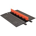 Checkers Guard Dog 2 Channel Low Profile Cable Protector With Built-In ADA Ramp, Orange/Black (GD2X75-O-B)