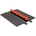 Checkers® Guard Dog® 1 Channel Low Profile Cable Protector With Built-In ADA Ramp, Orange/Black