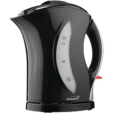 Brentwood® 1.7 Liter Cordless Plastic Tea Kettle With Handle, Black/Silver