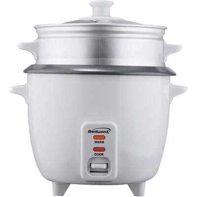 Brentwood® 5 Cup Rice Cooker With Steamer; White