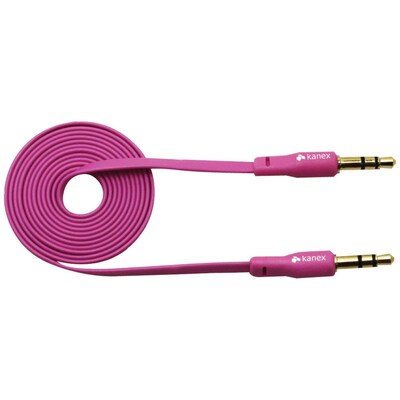 Kanex® 6 Flat Stereo Male to Male Auxiliary Cable, Pink