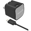 DigiPower® InstaSense™ 2.4A Single USB Wall Charger Kit With Lightning™ Cable, Black