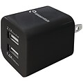 iessentials 3.4A Dual USB Wall Charger, Black
