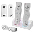 Insten® 33647 Dual Charging Station W/2 Rechargeable Batteries & LED Light F/Wii Remote Control, White