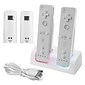 Insten® 33647 Dual Charging Station W/2 Rechargeable Batteries & LED Light F/Wii Remote Control, Whi