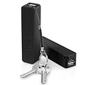 Insten® 5.3 VDC 2600mAh Portable USB Power Bank With Cable and Keychain; Black