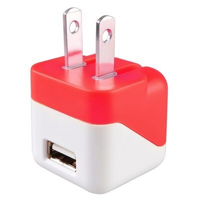 Insten® 5 VDC USB Mini Travel Charger; Red