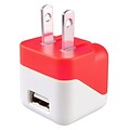 Insten® 5 VDC USB Mini Travel Charger; Red