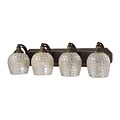 Elk Lighting Vanity 582570-4B-SLV9 7 x 27 4 Light Vanity; Silver Mosaic Shade