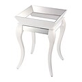 Sterling Industries 582114-799 28 Square Side Table; Gloss White/Silver