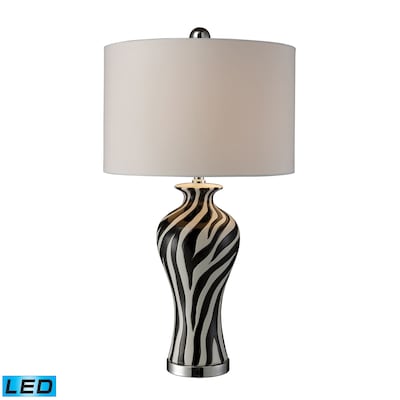 Dimond Lighting Carlton 582D1882-LED9 25 Table Lamp; Black/White/Chrome
