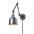 Elk Lighting Insulator Glass 58266825-19 18 1 Light Swing Arm Lamp, Weathered Zinc