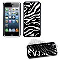 Insten® Fusion Protector Cover F/iPhone 5/5S; Natural Black Zebra Skin/Solid White