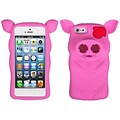 Insten® Pig Nose Cover F/iPhone 5/5S; Hot-Pink