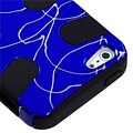 Insten® Fishbone Phone Protector Cover F/iPhone 5/5S; d Lines Dark Blue/Black