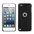 Insten® Wave Phone Back Rubberized Protector Cover For iPod Touch 5th Gen; Black (1015211)