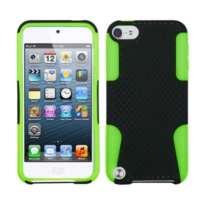 Insten® Apex Hybrid Cover For iPod Touch 5th Gen, Black/Green