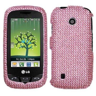 Insten® Diamante Protector Cover For LG VN270 Cosmos Touch; Pink