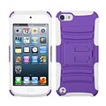 Insten® Advanced Armor Stand Protector Cover For iPod Touch 5th Gen, Purple/Solid White