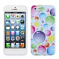 Insten® Argyle Candy Skin Cover F/iPhone 5/5S; Rainbow Bigger Bubbles