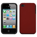 Insten® Fusion Rubberized Faceplate Case F/iPhone 4/4/4SG; Red