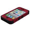 Insten® TUFF Hybrid Phone Protector Cover F/iPhone 4/4S; Titanium Red/Black