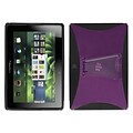 Insten® Gummy Cover With Stand For BlackBerry Playbook; Transparent Hot-Pink/Solid Black