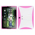 Insten® Gummy Cover With Stand For BlackBerry Playbook; Solid White/Solid Hot-Pink