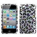 Insten® Phone Faceplate Case For iPod Touch 4th Gen; Colorful Leopard (2D Silver)