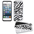 Insten® Fusion Dual Layer Hybrid Protector Cover For iPod Touch 5th Gen, White Zebra/Black