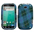 Insten® Faceplate Case For Motorola MB520 Bravo; Blue Plaid Weave