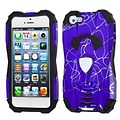 Insten® Car Pattern Hybrid Protector Cover F/iPhone 5/5S; d Lines Purple/Black