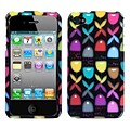 Insten® Phone Protector Cover F/iPhone 4/4S; Colorful Flower Buds/Black
