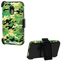 Insten® TUFF Hybrid Phone Protector Cover For Samsung D710; R760, Army Green/Green Woodland Camo