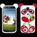 Insten® Skin Case For Samsung Galaxy S4; Red/White Panda Pastel