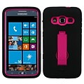 Insten® Symbiosis Stand Protector Cover For Samsung i800 ATIV S Neo; Hot-Pink/Black