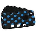 Insten® TUFF eNUFF Hybrid Phone Protector Cover F/iPhone 5/5S; Natural Black/Blue Polka Dots