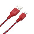 Insten® 6 Woven Pattern Data Cable; Red