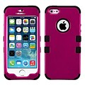 Insten® TUFF Hybrid Phone Protector Cover F/iPhone 5/5S; Titanium Solid Hot-Pink/Black