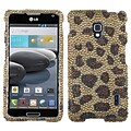 Insten® Diamante Protector Cover For LG D500/MS500; Leopard/Camel