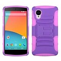 Insten® Advanced Armor Stand Protector Case For LG D820 Nexus 5, Purple/Electric Pink