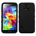 Insten® Rubberized TUFF Hybrid Phone Protector Case For Samsung Galaxy S5; Black/Black