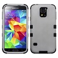Insten® Rubberized TUFF Hybrid Phone Protector Case For Samsung Galaxy S5; Gray/Black