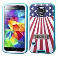 Insten® VERGE Protector Cover W/Stand F/Samsung Galaxy S5; Tropical Teal/United States National Flag
